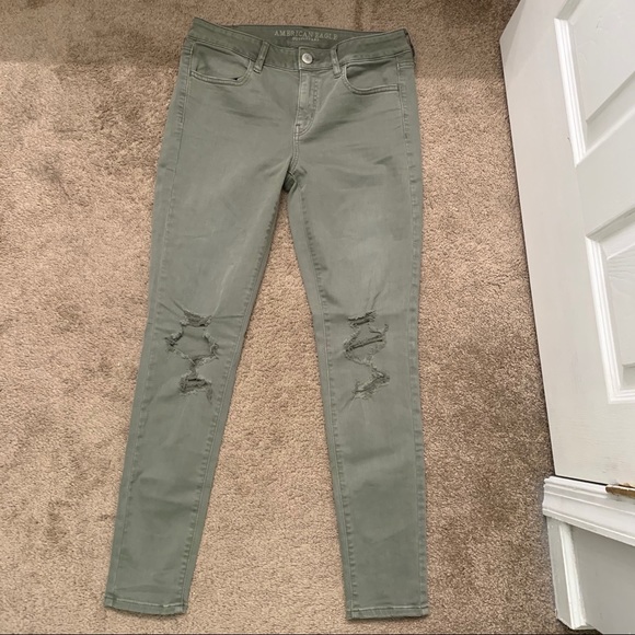 American Eagle Outfitters Jeans Ae Green Skinny Jeans Jegging